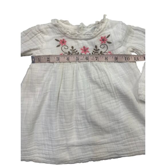 Laughing Llama White Cotton Floral Accent Toddler Dress 18 months Lined pullover - Picture 8 of 13